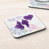 Kundenspezifisches Braut-und Bräutigam-Andenken Getränkeuntersetzer (Linke Seite)