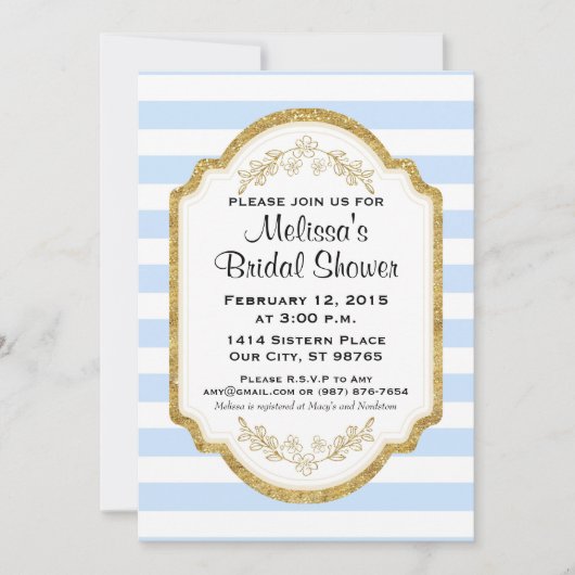 Kundenspezifisches Brautparty laden, blaue Einladung (Vorderseite)