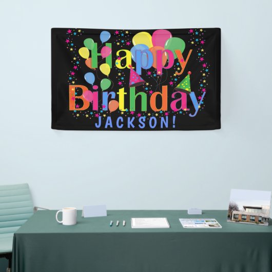 Kundenspezifisches buntes Ballone ALLES GUTE ZUM Banner (Messeveranstaltung)