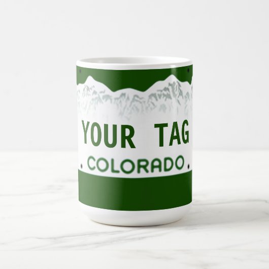 Kundenspezifisches Colorado-Kfz-Kennzeichen Kaffeetasse (Mittel)