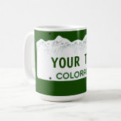 Kundenspezifisches Colorado-Kfz-Kennzeichen Kaffeetasse (Vorderseite Links)
