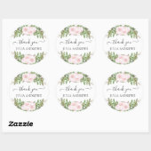 Kundenspezifisches "Danke!", blumenreich, schön Runder Aufkleber (Blatt)