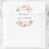 Kundenspezifisches "Danke!", blumenreich, schön Runder Aufkleber (Tasche)