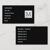 Kundenspezifisches Druckmonogramm. Schwarzes und Visitenkarte (Vorne/Hinten)