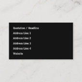 Kundenspezifisches Druckmonogramm. Schwarzes und Visitenkarte (Rückseite)