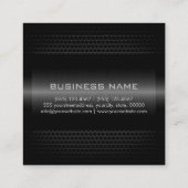 Kundenspezifisches elegantes schwarzes rostfreies quadratische visitenkarte (Rückseite)
