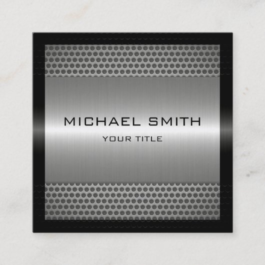 Kundenspezifisches elegantes silbernes rostfreies quadratische visitenkarte (Vorderseite)