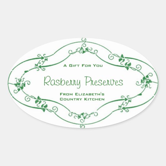 Kundenspezifisches Etikett für Jam Jelly Reservier Ovaler Aufkleber (Vorderseite)