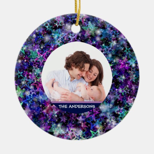 Kundenspezifisches Familien-Foto Keramik Ornament (Vorne)