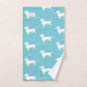 Kundenspezifisches FarbDackel-Muster-frisches Aqua Badhandtuch Set (Handtuch)