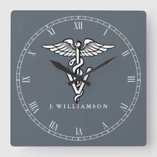 Kundenspezifisches Farbveterinärmedizin-Symbol Quadratische Wanduhr