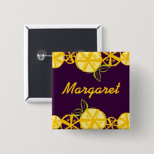 kundenspezifisches Farbzitronen-Scheibebacken, das Button (Vorne & Hinten)