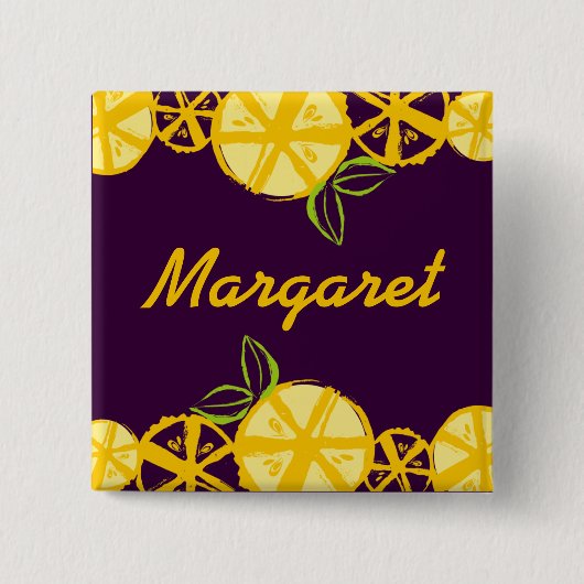 kundenspezifisches Farbzitronen-Scheibebacken, das Button (Vorderseite)