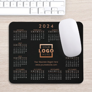 Kundenspezifisches Firmenlogo 2024 Rose Kalender G Mousepad