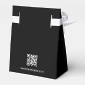 Kundenspezifisches Firmenlogo Danke QR Code Black Geschenkschachtel (Rückseite)