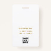 Kundenspezifisches Firmenlogo Gold Strichcode Mita Ausweis (Rückseite)