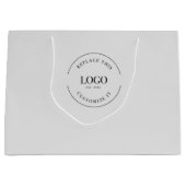 Kundenspezifisches Firmenlogo Grau Einfach Große Geschenktüte (Vorderseite)