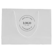 Kundenspezifisches Firmenlogo Grau Einfach Große Geschenktüte (Rückseite)