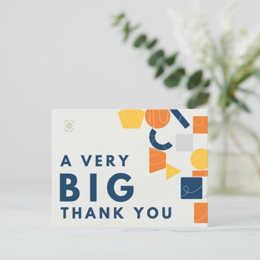 Kundenspezifisches Firmenlogo Sehr großes Dankesch Postkarte (Stehend Vorderseite)