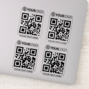 Kundenspezifisches Firmenlogo und QR-Code: Vinyl-A Aufkleber