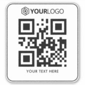 Kundenspezifisches Firmenlogo und QR-Code: Vinyl-A Aufkleber (Vorderseite)