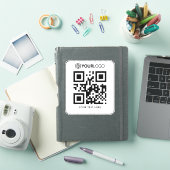 Kundenspezifisches Firmenlogo und QR-Code: Vinyl-A Aufkleber (iPad Hülle)