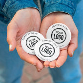 Kundenspezifisches Firmenlogo und Slogan mit Werbe Button