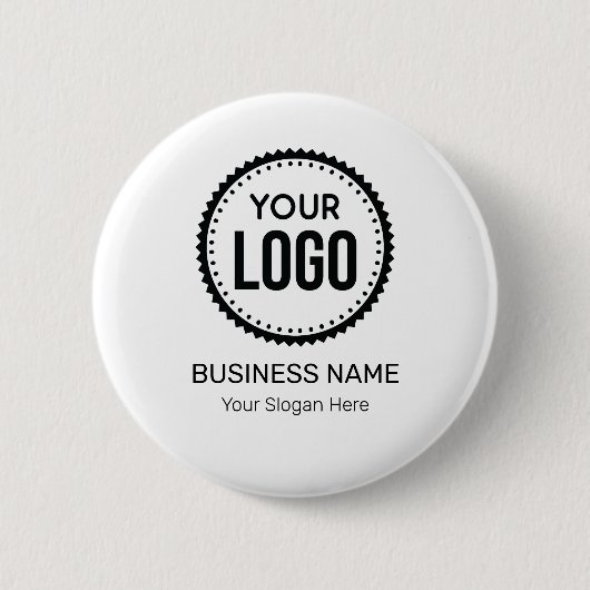 Kundenspezifisches Firmenlogo und Slogan mit Werbe Button (Vorderseite)