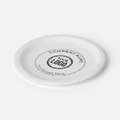 Kundenspezifisches Firmenlogo und Slogan mit Werbe Pappteller (Schrägansicht)