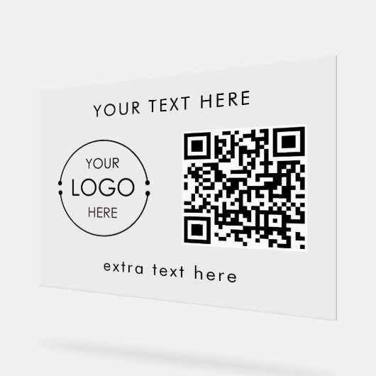 Kundenspezifisches Firmenlogo und Text-QR-Code-Wer Acrylschild (Winkel)