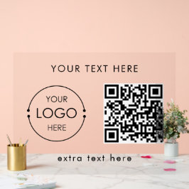 Kundenspezifisches Firmenlogo und Text-QR-Code-Wer Acrylschild
