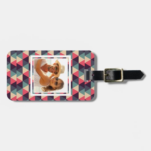 Kundenspezifisches Foto-aquamarines und rosa Gepäckanhänger (Vorderseite horizontal)