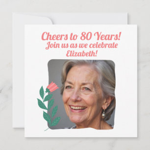 Kundenspezifisches Foto auf 80 Jahre 80. Geburtsta Einladung
