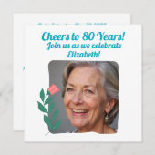 Kundenspezifisches Foto auf 80 Jahre 80. Geburtsta Einladung (Vorne/Hinten)