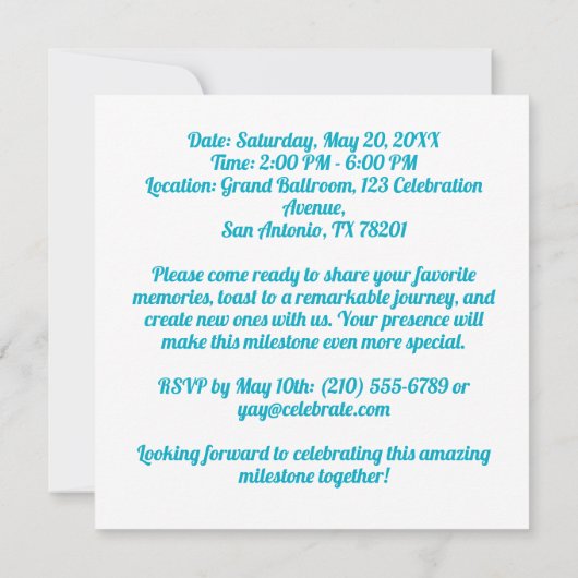 Kundenspezifisches Foto auf 80 Jahre 80. Geburtsta Einladung (Rückseite)