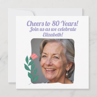 Kundenspezifisches Foto auf 80 Jahre 80. Geburtsta Einladung