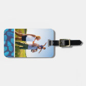 Kundenspezifisches Foto-blaue Krawatten-Ananas Gepäckanhänger (Vorderseite horizontal)