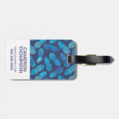 Kundenspezifisches Foto-blaue Krawatten-Ananas Gepäckanhänger (Rückseite horizontal)