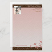 Kundenspezifisches Foto-Briefpapier, rosa Strudel Briefpapier (Vorne/Hinten)