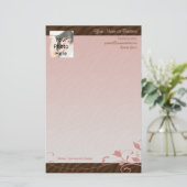 Kundenspezifisches Foto-Briefpapier, rosa Strudel Briefpapier (Stehend Vorderseite)
