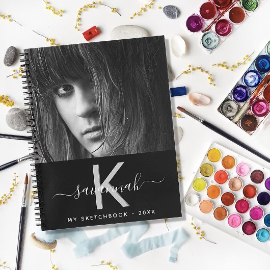 kundenspezifisches Foto des Sketchbuchs Schwarz-we Notizblock