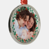 Kundenspezifisches Foto-eleganter StechpalmeWreath Ornament Aus Metall (Rechts)