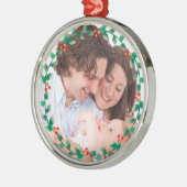 Kundenspezifisches Foto-eleganter StechpalmeWreath Ornament Aus Metall (Links)