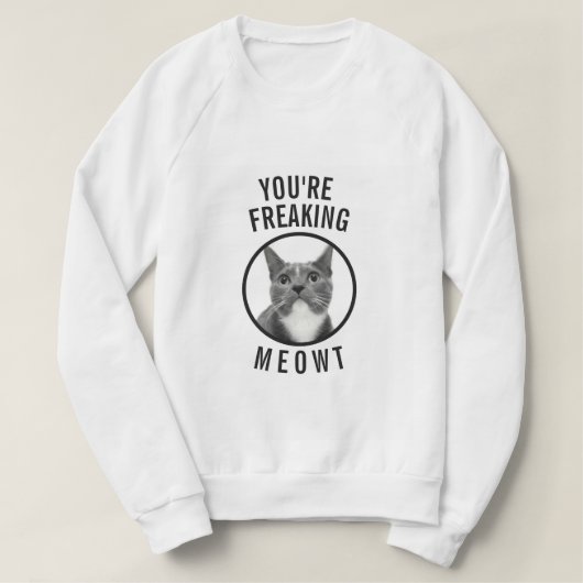 Kundenspezifisches Foto flippen Sie Meowt lustiges Sweatshirt (Design vorne)