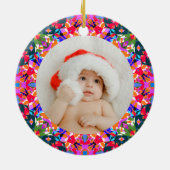 Kundenspezifisches Foto Frohe Weihnachten Moderne  Keramik Ornament (Hinten)