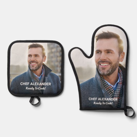 Kundenspezifisches Foto für die Zubereitung des Mi Ofenhandschuh & Topflappen-Set (Vorderseite)