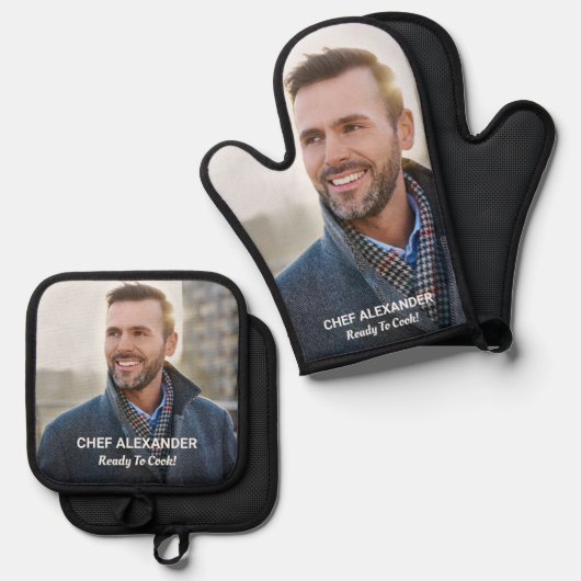 Kundenspezifisches Foto für die Zubereitung des Mi Ofenhandschuh & Topflappen-Set (Vorderseite/Rückseite)