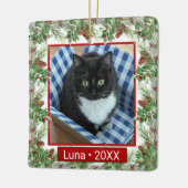 Kundenspezifisches Foto für Haustiere und Name Hol Keramikornament (Links)