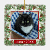 Kundenspezifisches Foto für Haustiere und Name Hol Keramikornament (Rückseite)