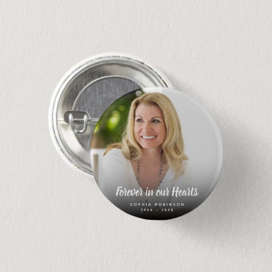 Kundenspezifisches Foto für immer in unserer Herzb Button (Vorne & Hinten)